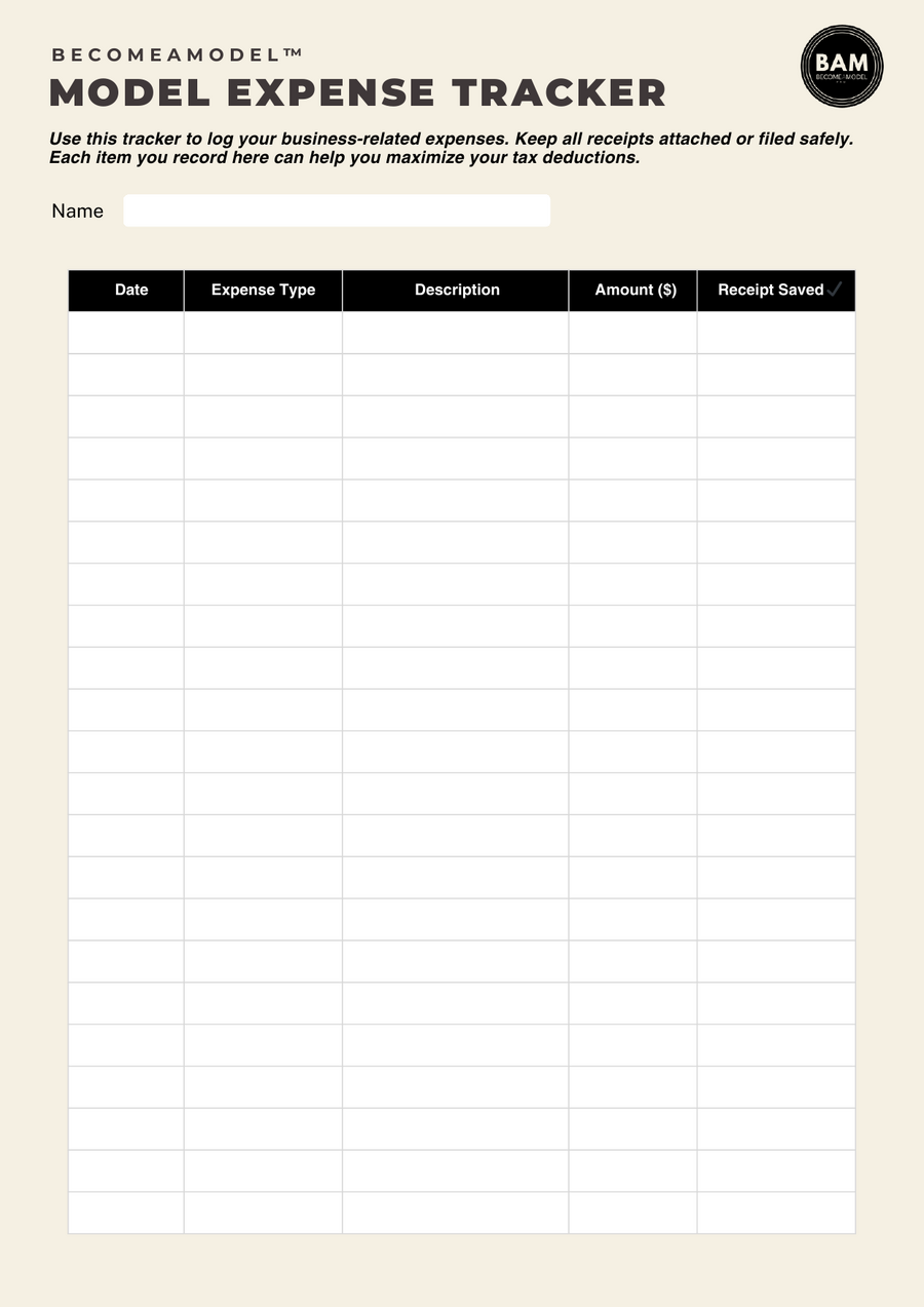 Model expense tracker